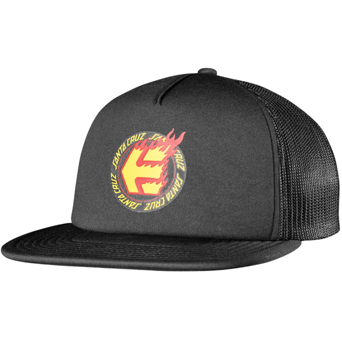 Santa Cruz Flame Trucker Cap Schwarz