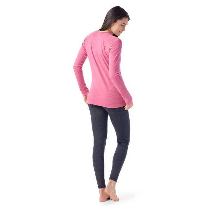 Womens Classic Thermal Merino Baselayer Crew Garden Pink Heather