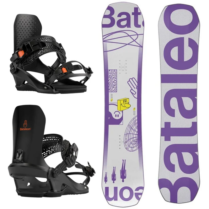 Kinder Stuntwood 2025 Snowboard + Fly 2025 Snowboard Bindungen