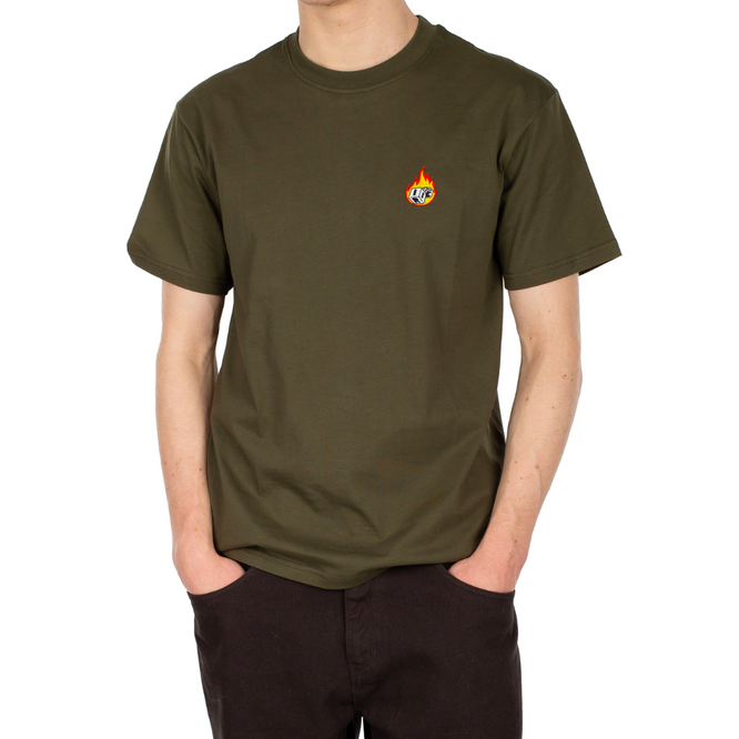 Flaming Dices T-Shirt Warm Olive