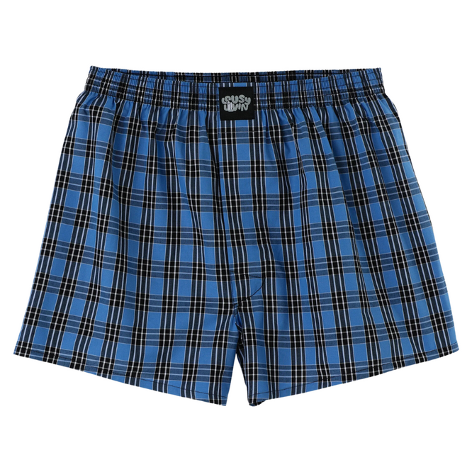 Karo-Boxershorts Knusprig Blau