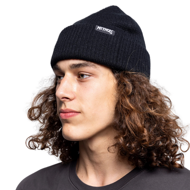 Label Beanie Schwarz