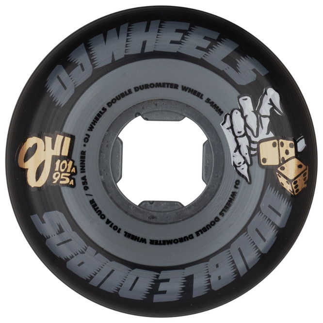 Double Duro Schwarz 101a/95a 54mm Skateboard-Räder