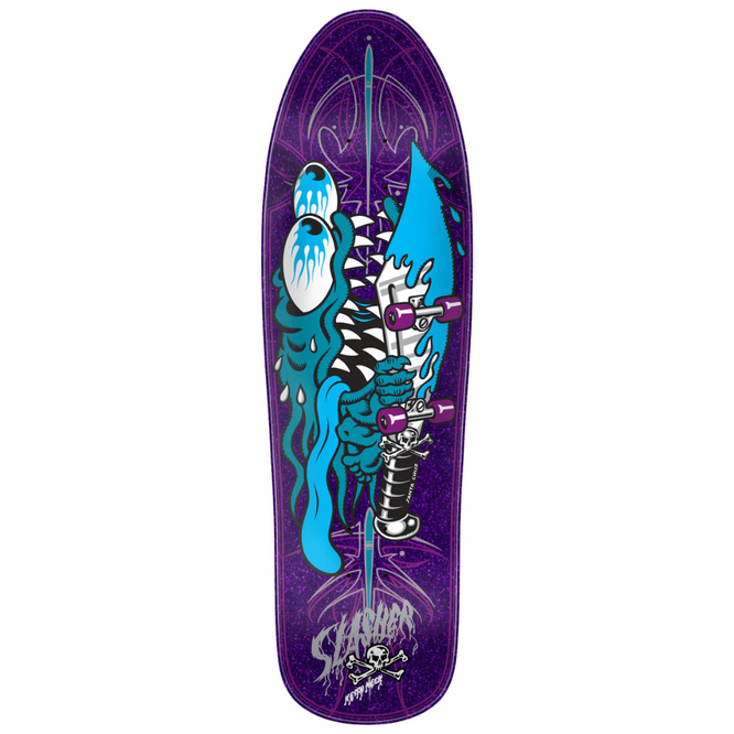 Meek Pinstripe Slasher geformt lila 9,2" Skateboard Deck