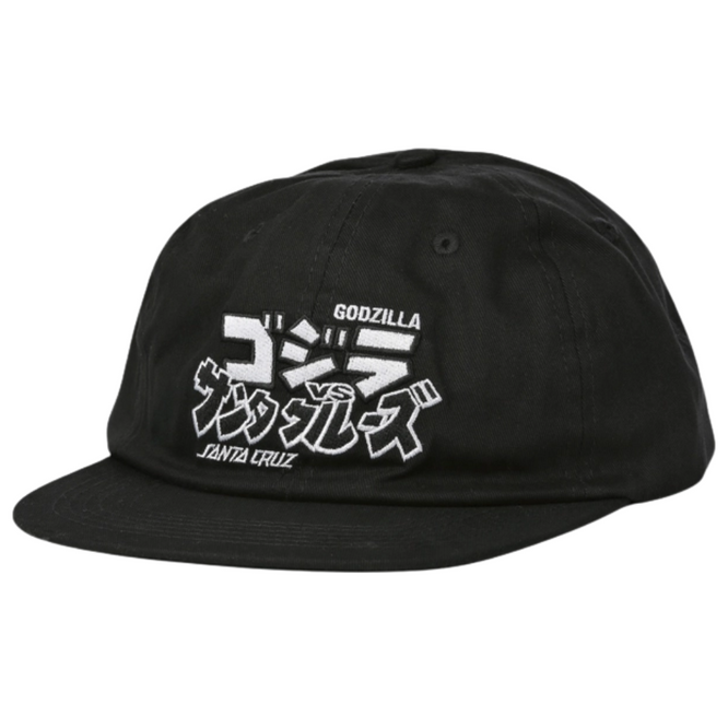 Santa Cruz x Godzilla Snapback Cap Schwarz