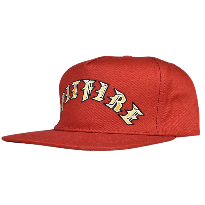 Alte E Arch Snapback Kappe dunkelrot/gelb