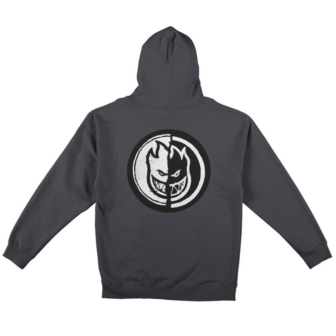 Yin Yang Zip Hoodie Holzkohle