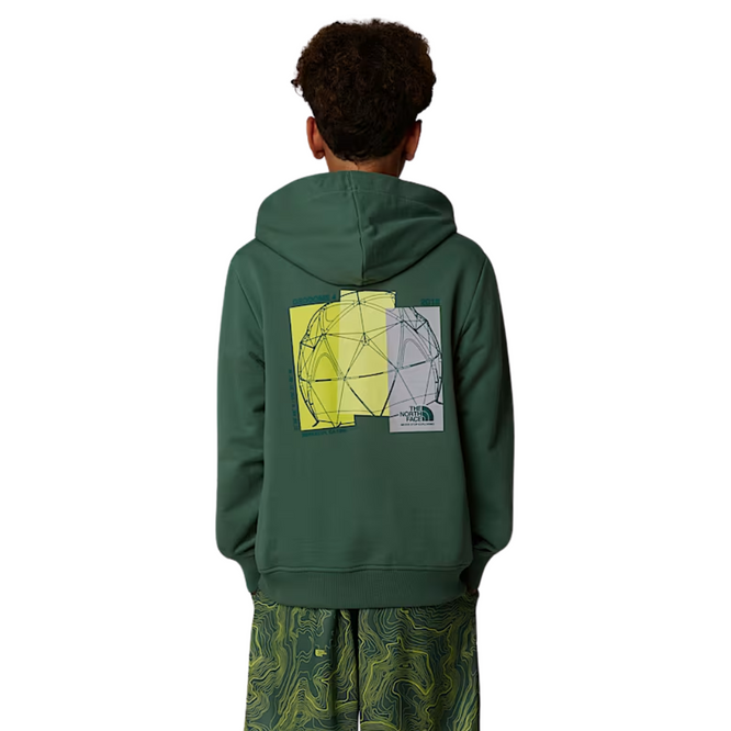 Kids Graphic Relaxed Hoodie Duck Green