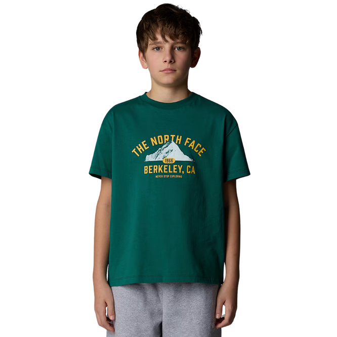 Kinder Varsity Grafik T-Shirt in Übergröße Evergreen