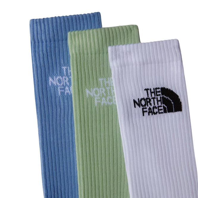 Multi Sport Cush Crew Socke 3P TNF Weiß-Misty Sage-Stahlblau