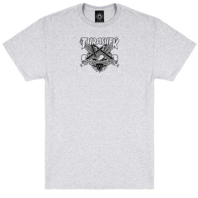 Thrasher x Antiheld Eaglegram T-shirt Asche grau