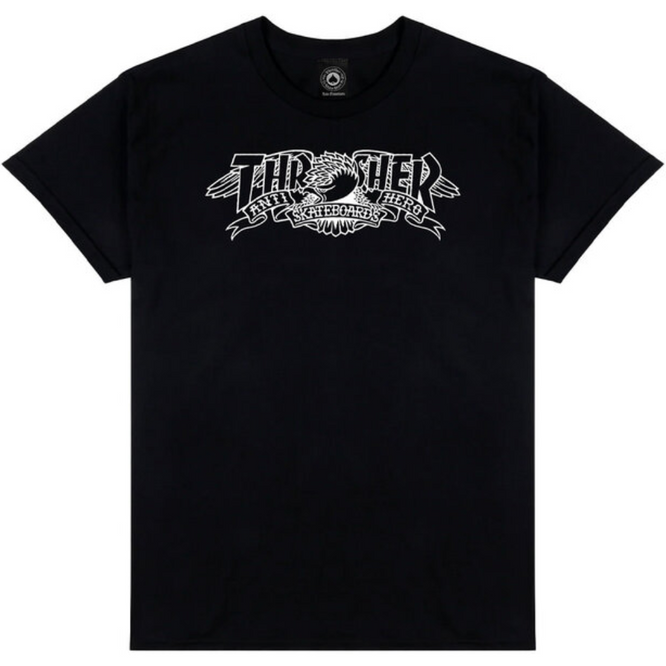 Thrasher x Antihero Mag Banner T-Shirt Schwarz