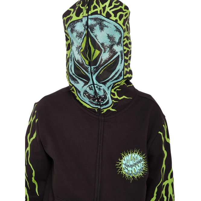 Kinder Alien Full Zip Hoodie Schwarz